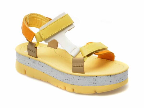 Sandale CAMPER galbene, K201037, din piele naturala