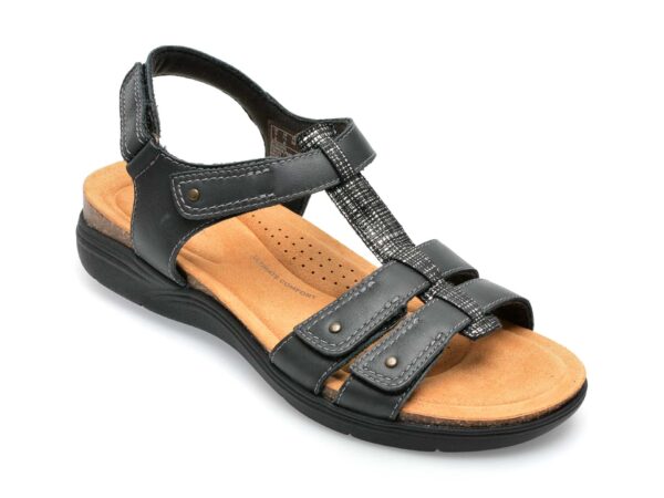 Sandale CLARKS negre, APRIL COVE 0912, din piele naturala