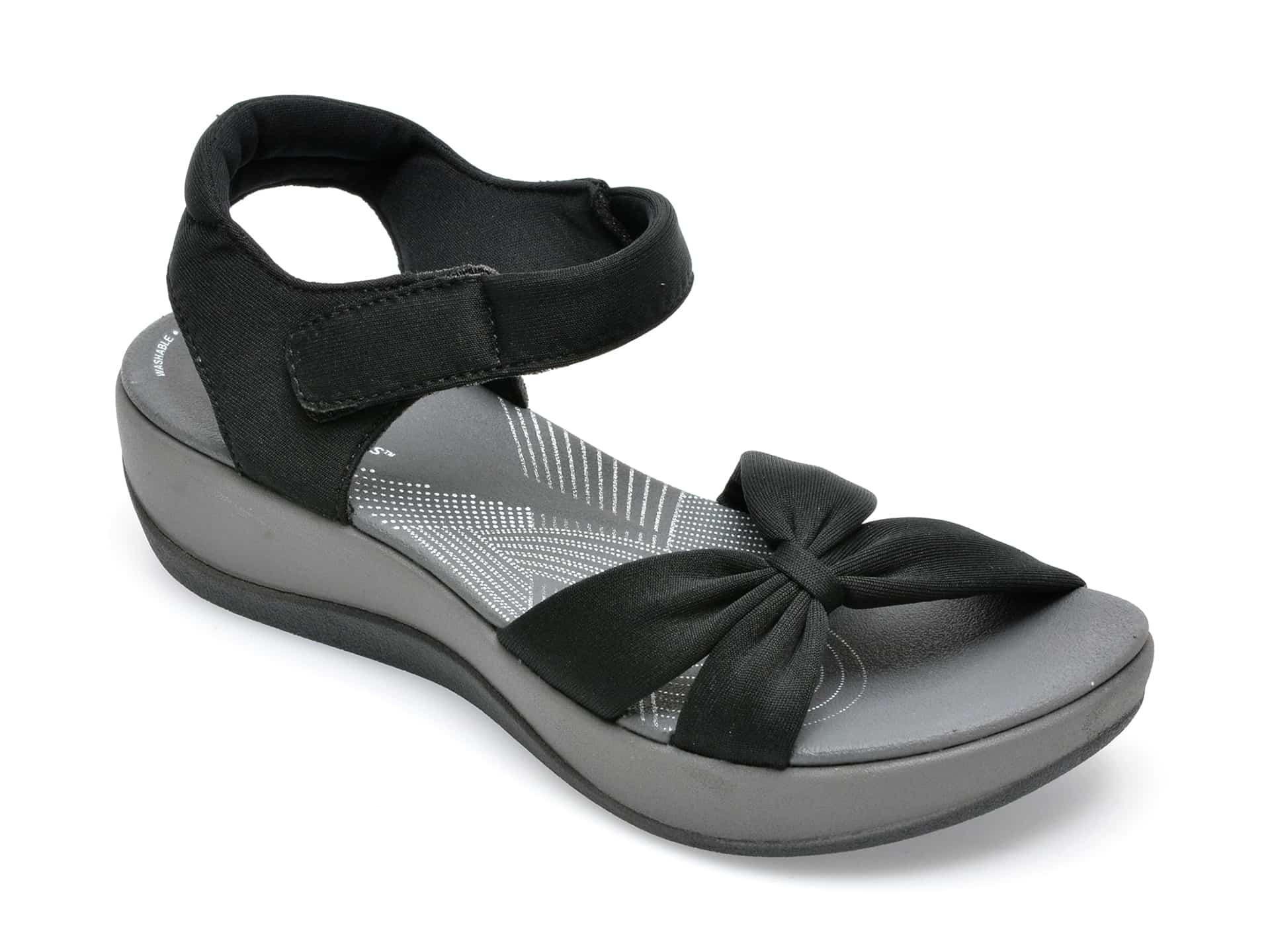 Sandale CLARKS negre, ARLA SHORE 0912, din material textil