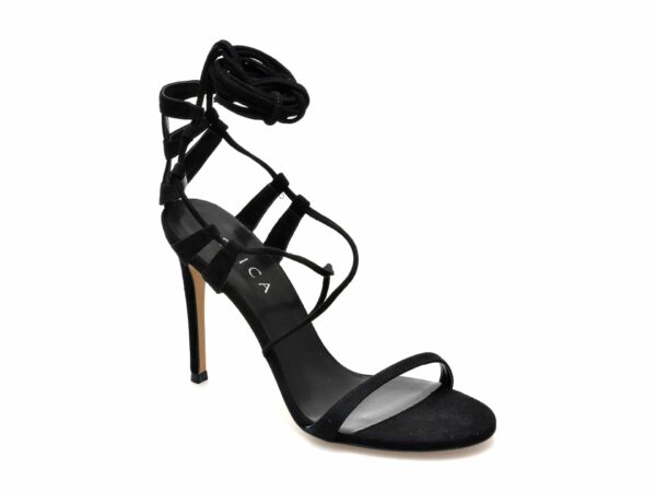 Sandale EPICA negre, 401D34, din piele intoarsa
