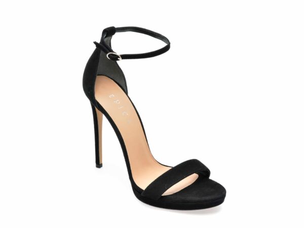 Sandale EPICA negre, 45A03, din piele intoarsa