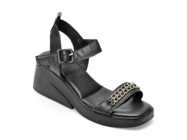 Sandale LABOUR negre, 30015, din piele naturala