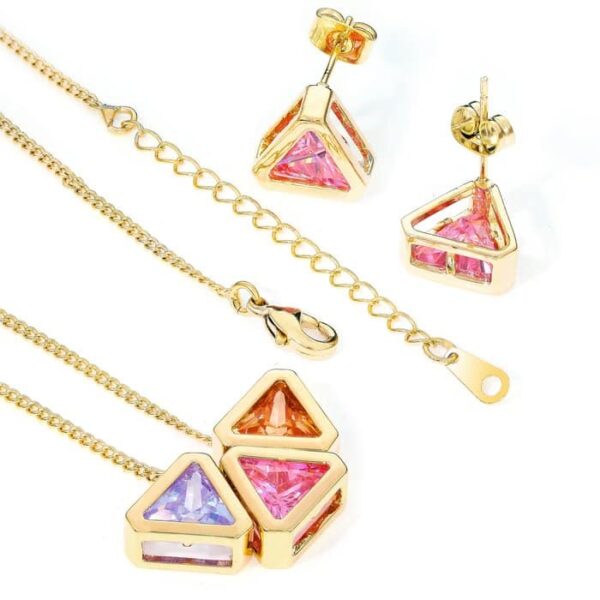 Set colier si cercei – Capture Shades – placat cu aur 18K