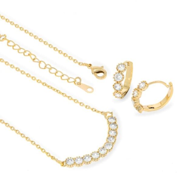 Set colier si cercei – Pure Brightness – placat cu aur 18K