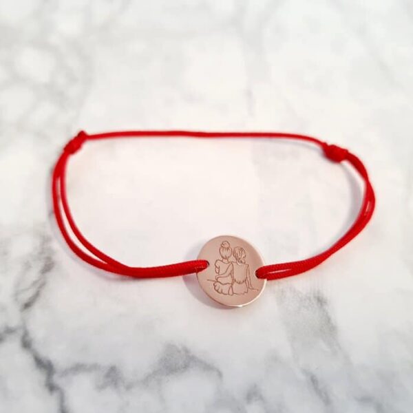 Bratara 2 surori / prietene – banut 12 mm – Aur Roz 14K – snur reglabil