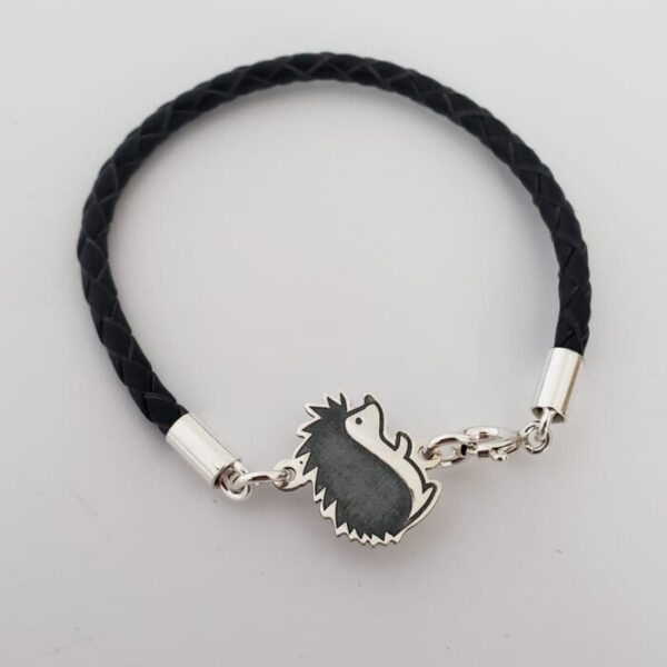 Bratara Arici – Argint 925 – piele impletita