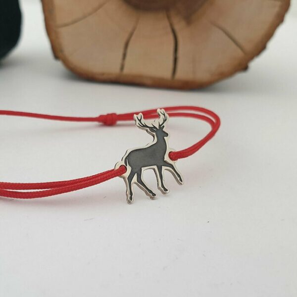 Bratara Cerb – Argint 925 – Snur reglabil diverse culori