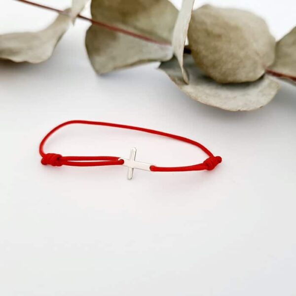 Bratara Cruciulita – Aur Alb 14K – snur reglabil