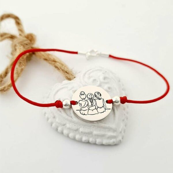 Bratara cu snur si inchizatoare – Banut personalizat – Argint 925