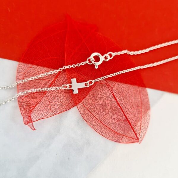 Bratara de picior – Indruma-mi pasii – Element cruce – Argint 925 – Lantisor realizat pe marimi