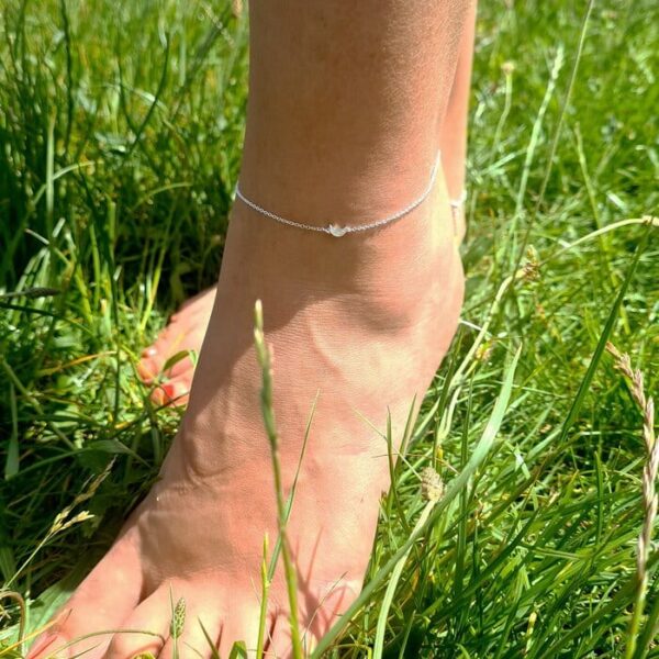 Bratara de picior – Magia nopČ›ilor de varÄ – Element semiluna – Argint 925 – Lantisor realizat pe marimi