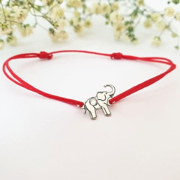 Bratara Elefant – Argint 925 – cristal Swarovski – snur reglabil