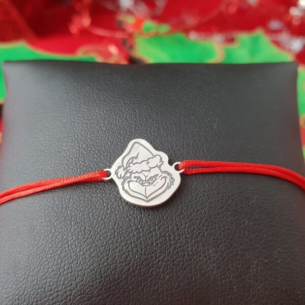 Bratara Craciun – Grinch – Argint 925, snur reglabil diverse culori