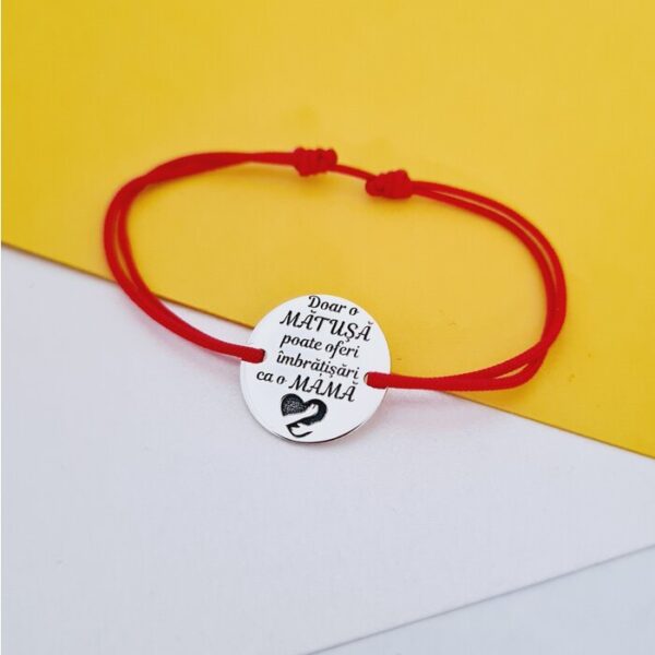 Bratara Imbratisari de Matusa – Argint 925 – Snur reglabil, diverse culori