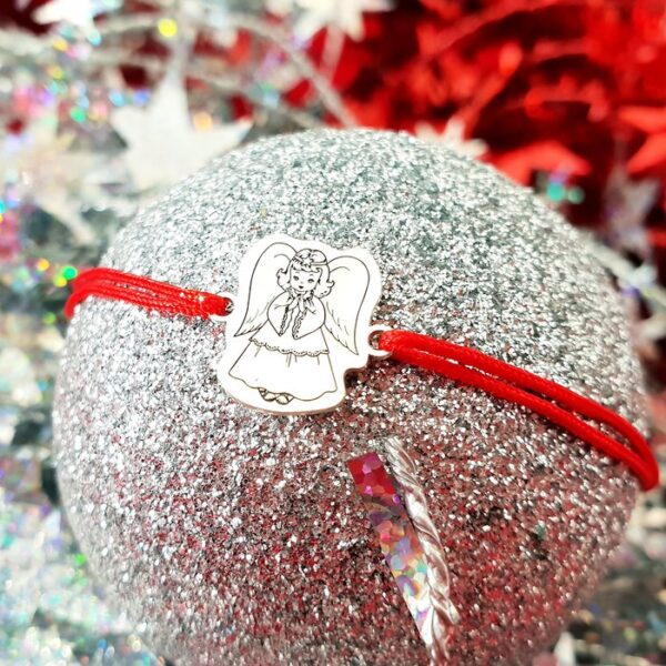 Bratara Craciun – Inger de Craciun – Argint 925, snur reglabil diverse culori