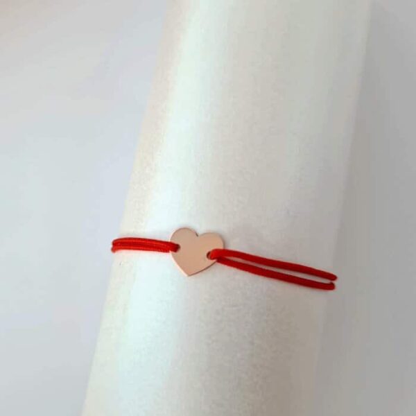 Bratara Inima – Aur Roz 14K – snur reglabil