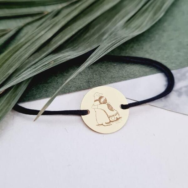 Bratara personalizata – Prieten loial – Aur Galben 9K – Snur reglabil, diverse culori