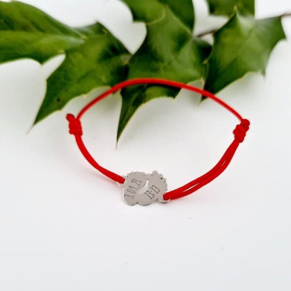 Bratara picioruse – Aur Alb 14k – snur reglabil bebe