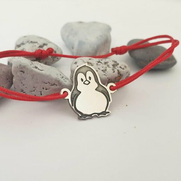 Bratara Pinguin – Argint 925 – snur reglabil