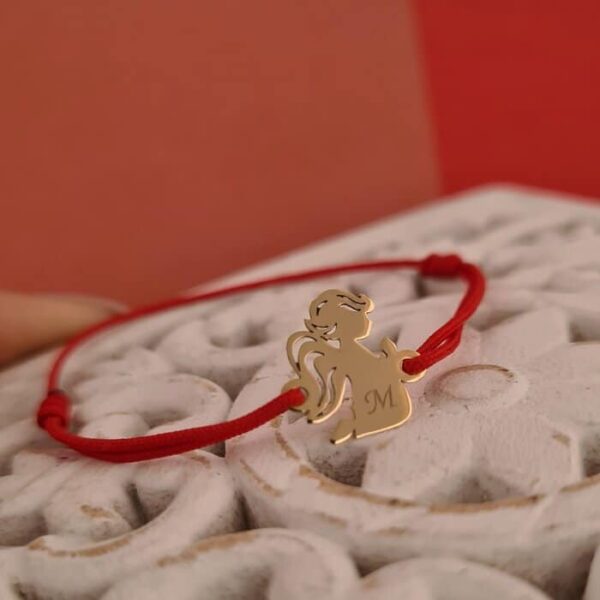 Bratara protectoare – Inger, ingerasul meu – Aur Galben 14K – Snur reglabil, diverse culori