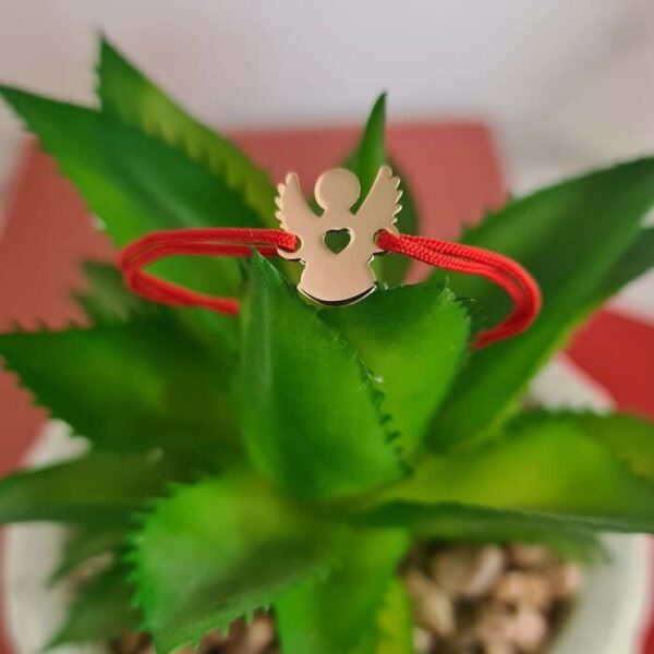 Bratara protectoare – Iubirea ingerasului – Aur Galben 14K – Snur reglabil, diverse culori