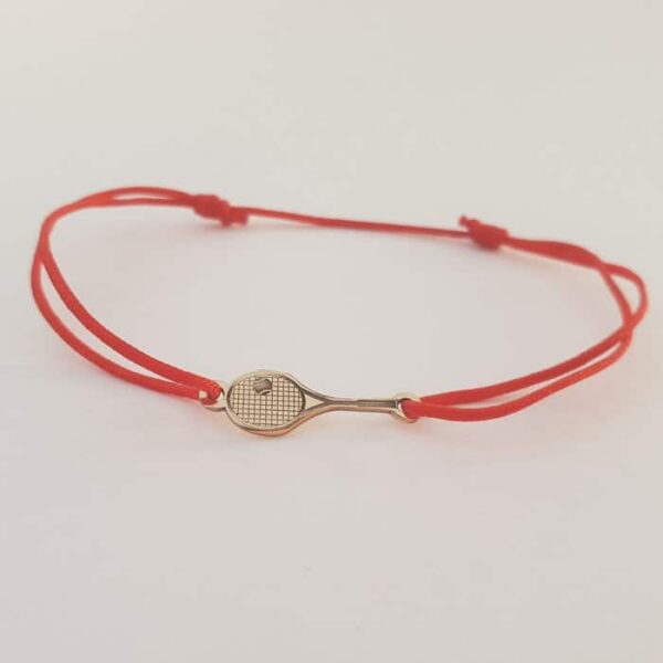 Bratara Racheta de Tenis – Aur Galben 14k – snur reglabil