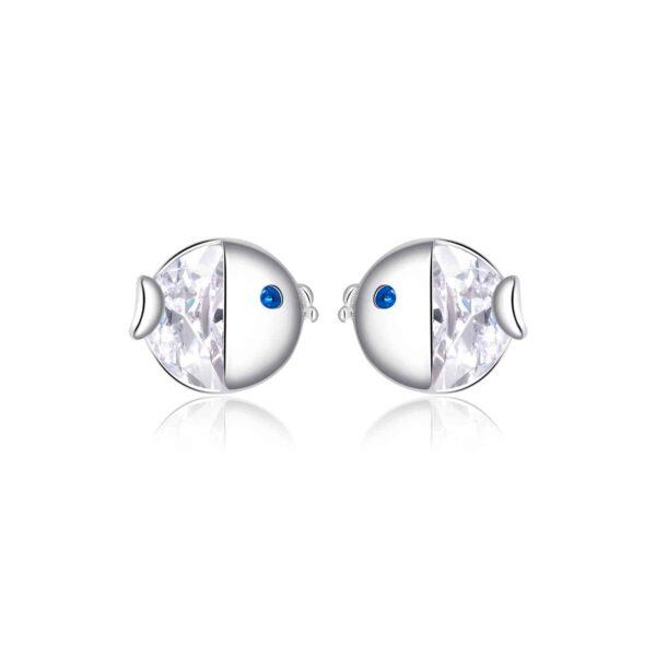 Cercei din argint Classic Clear Fish