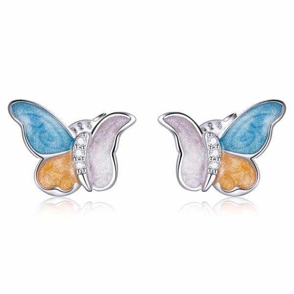 Cercei din argint Colorful Butterflies