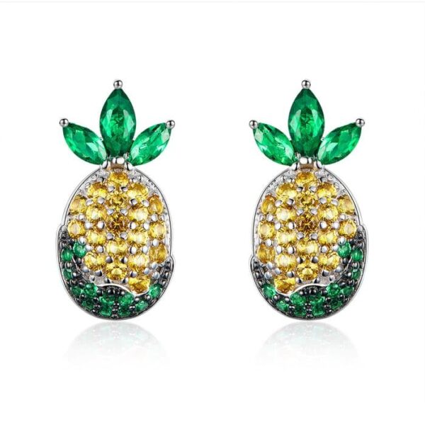 Cercei din argint Crystal Pineapple