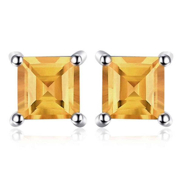 Cercei din argint Little Citrine Square