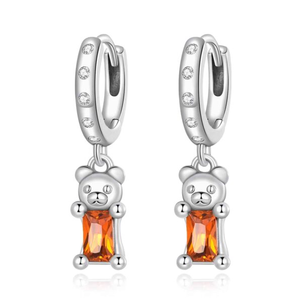 Cercei din argint Orange Bears