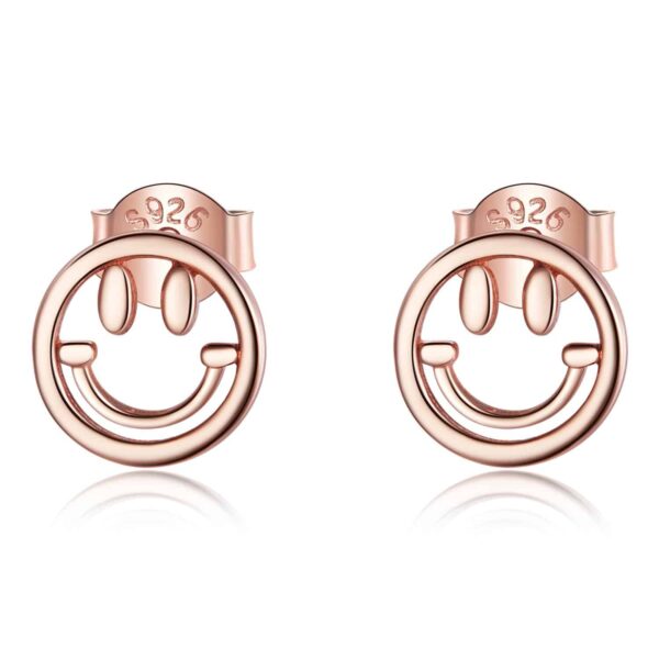 Cercei din argint Rose Smiley Face