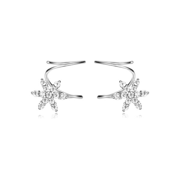 Cercei din argint Sparkling Flowers Swirls