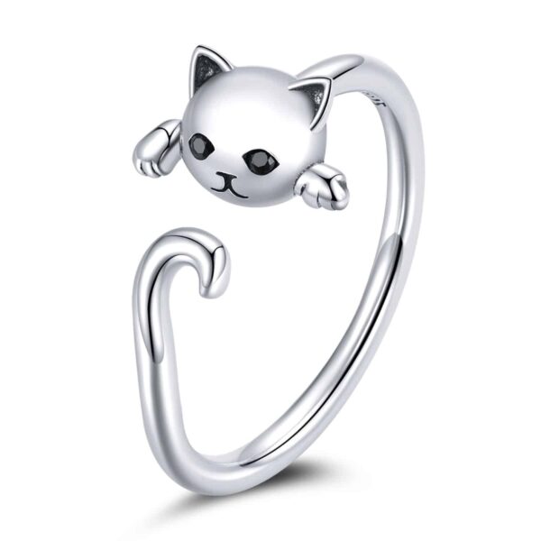 Inel reglabil din argint Coada Pisica