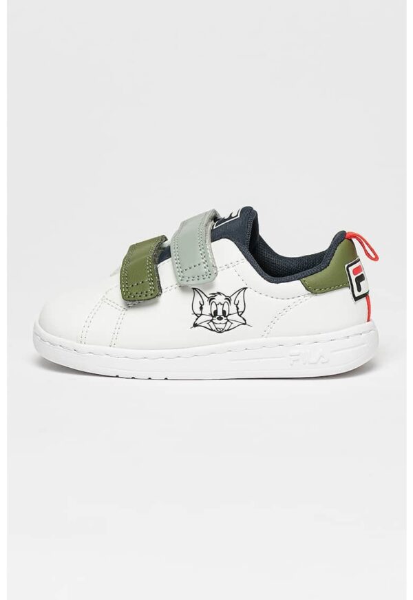 Pantofi sport din piele ecologica cu inchidere velcro Crosscourt