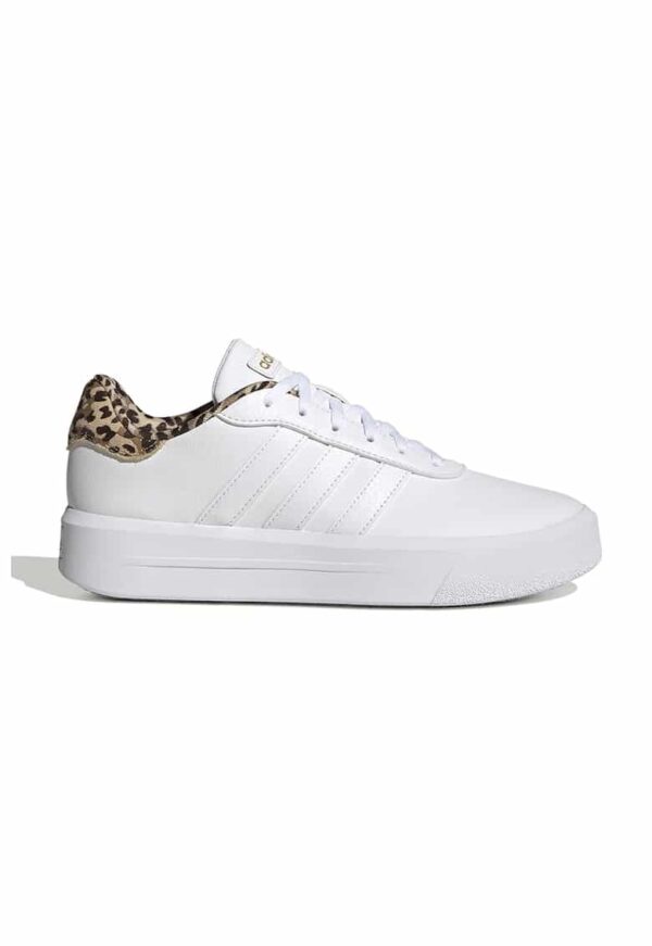 Pantofi sport de piele ecologica cu detaliu animal print si platforma Court