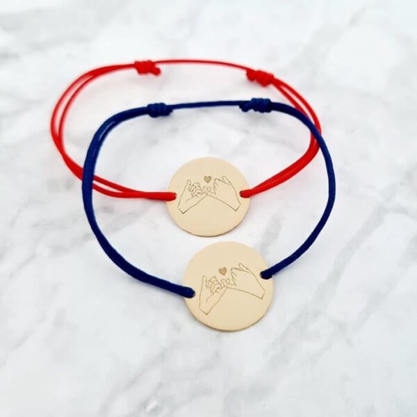 Set 2 bratari – Pinky Promise – Aur Galben 14 K – snur reglabil