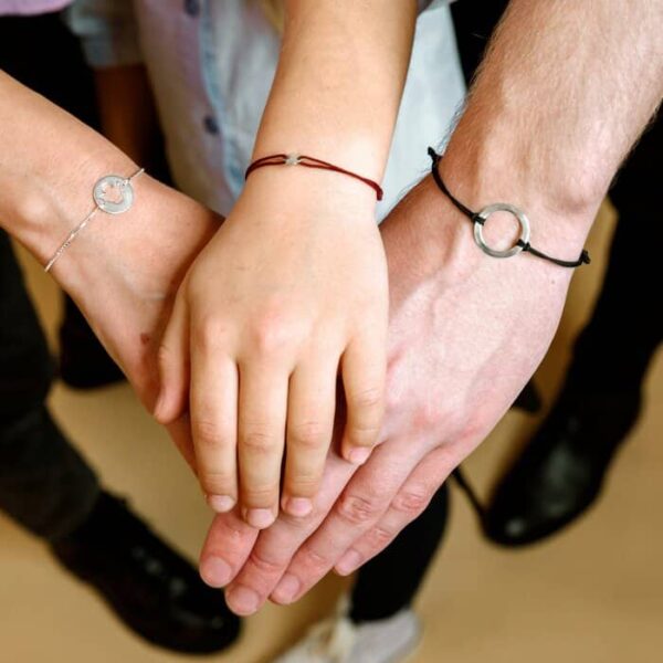 Set 3 bratari puzzle familie – Tata, mama si copil – disc, banut si ingeras – Argint 925