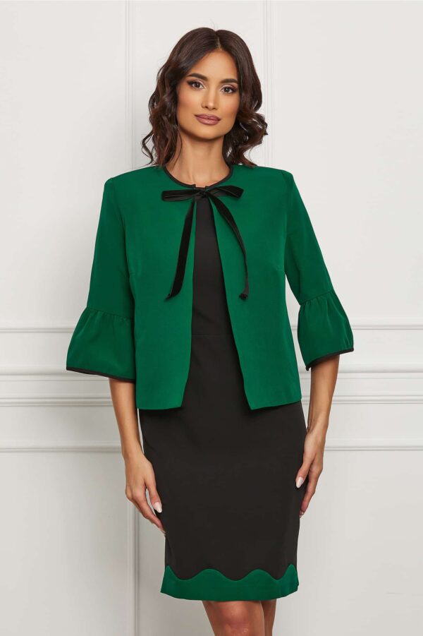 Compleu Dy Fashion cu sacou verde si rochie neagra