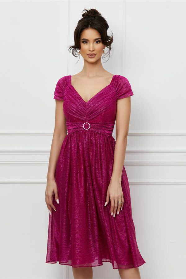 Rochie Leonard Collection magenta cu glitter