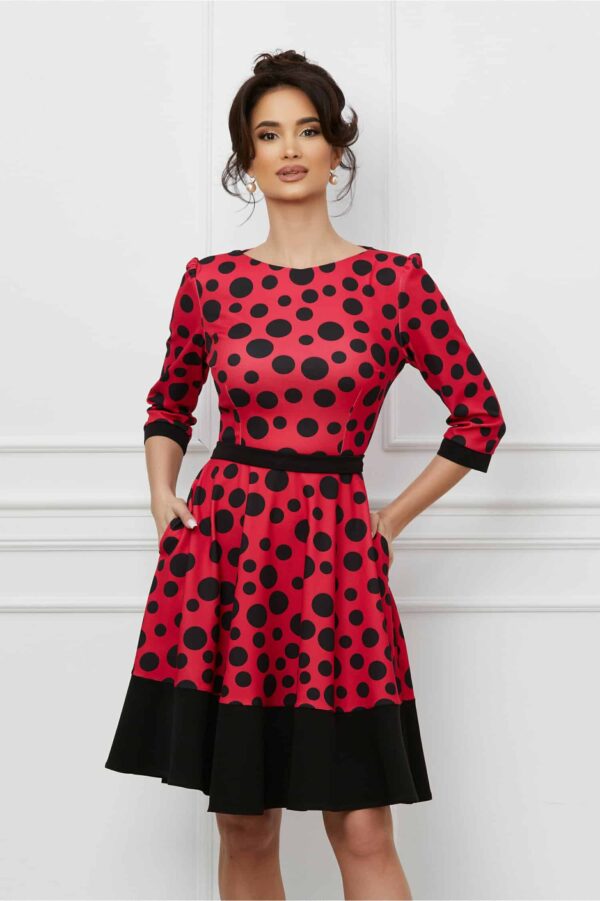 Rochie MBG corai cu buline negre