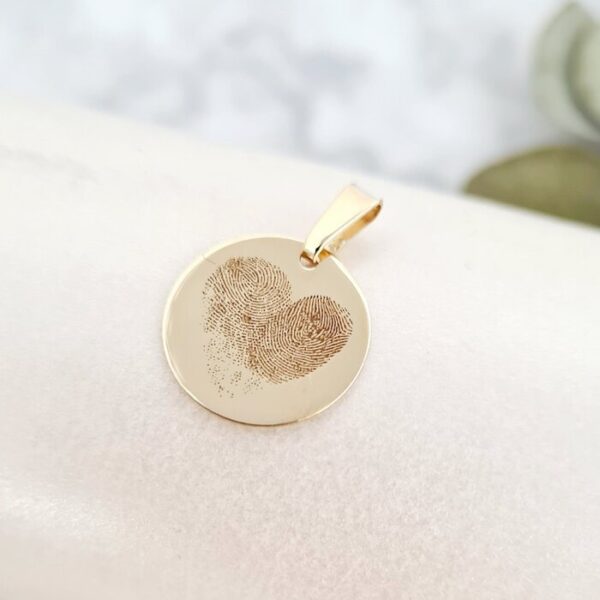 Pandantiv cu amprente sub forma unei inimi – Aur Galben 14K