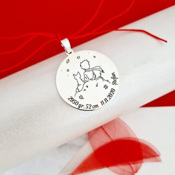 Pandantiv personalizat Botez – Micul Print – Argint 925