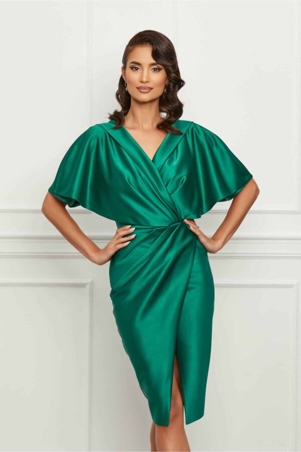 Rochie MBG verde cu decolteu petrecut