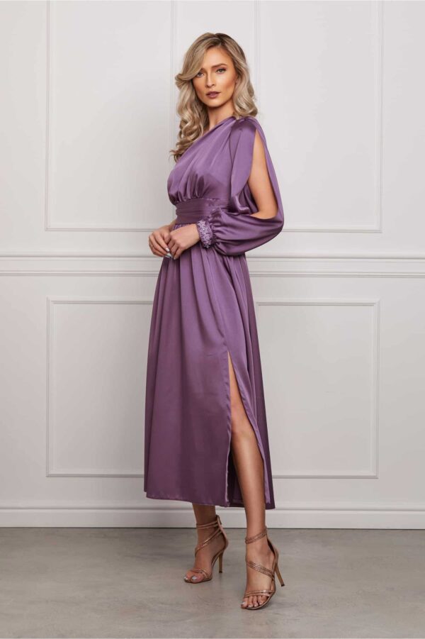 Rochie Moze lila midi cu un umar gol