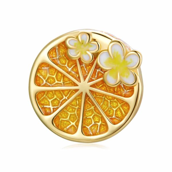 Talisman din argint Golden Citrus Flowers
