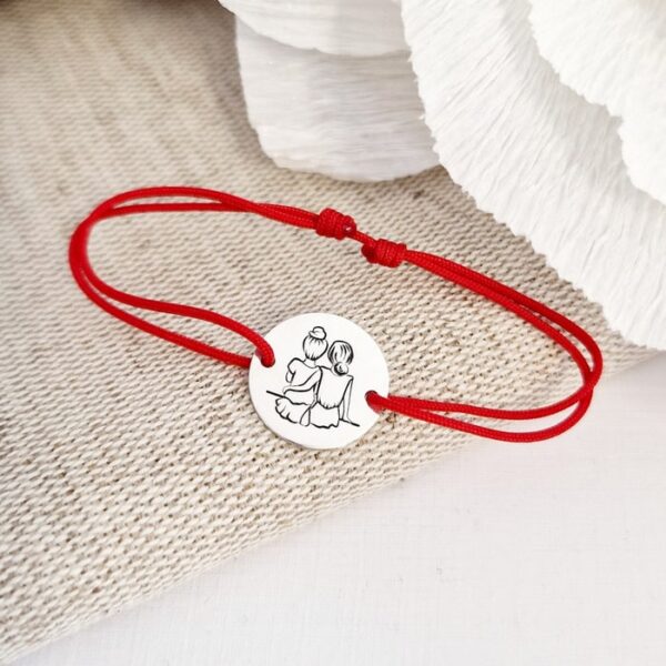 Bratara 2 surori / prietene – Argint 925, snur rosu