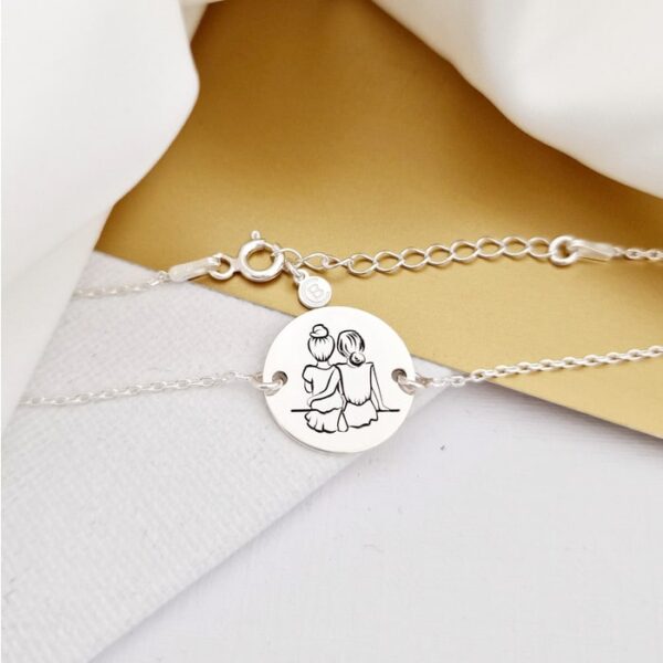 Bratara 2 surori / prietene cu lantisor – Argint 925