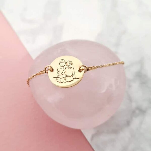 Bratara 2 surori / prietene cu lantisor – Argint 925 placat cu Aur 18 K