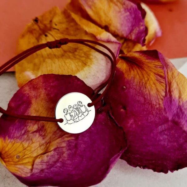 Bratara 4 surori / prietene – Argint 925, snur reglabil